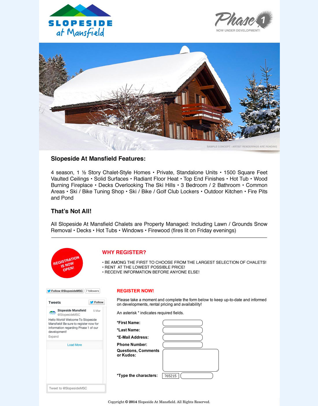 Slopeside Mansfield Web Site Prototype